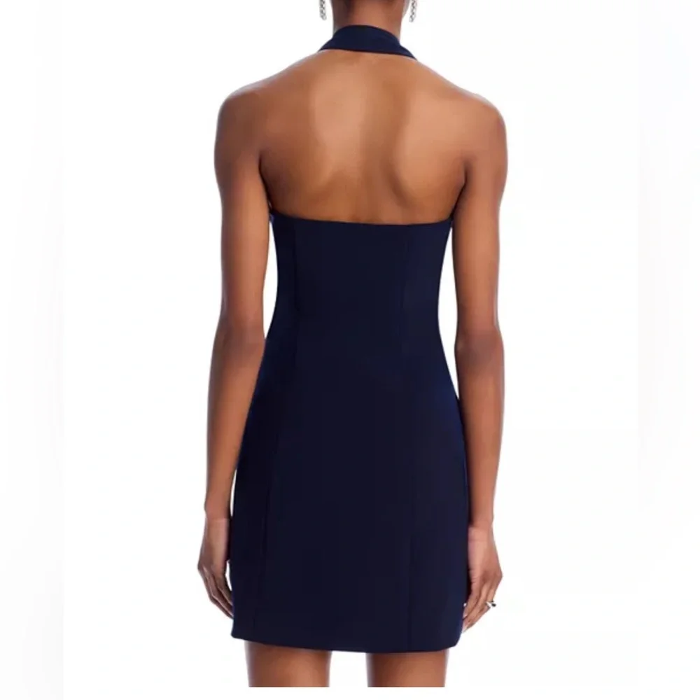 New AQUA Halter Mini Dress Navy blue - Picture 4 of 6